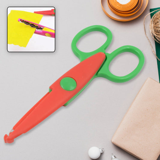 Art & Craft Zig Zag Paper Shaper Scissor / Fancy Scissor For Crafting, Scrapbooking Birthday Return Gift Item For Kids Scissors for DIY Photo Album Handmade Design Decorative (1 Pc )