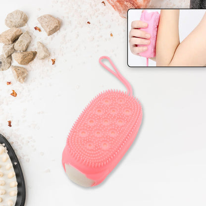 Silicone Super Soft Silicone Bath Brush Double-Sided Body Scrubber Brush for Deep Cleasing Exfoliating, Ultra-Soft Scrubber(1 pc)