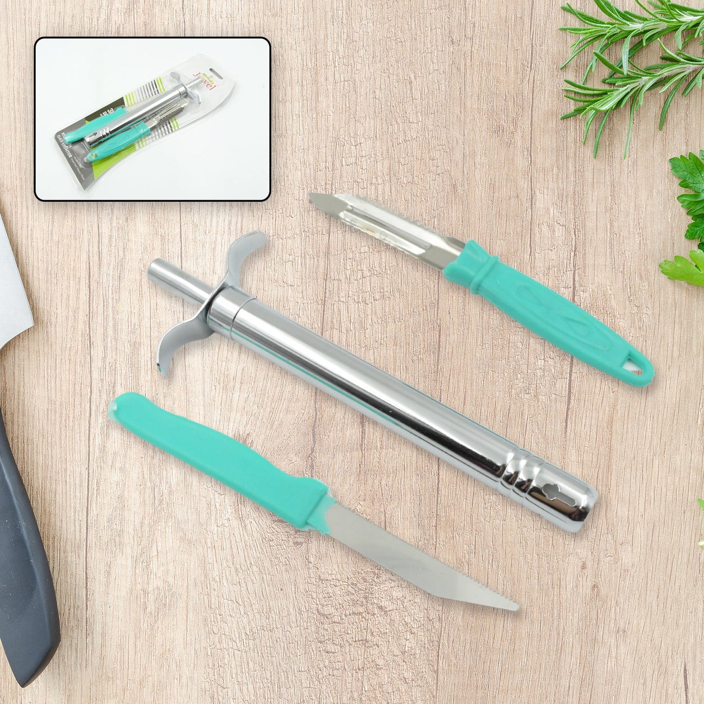 3 In 1 Kitchen Combo - Kitchen Lighter, Stainless Steel Knife and Peeler