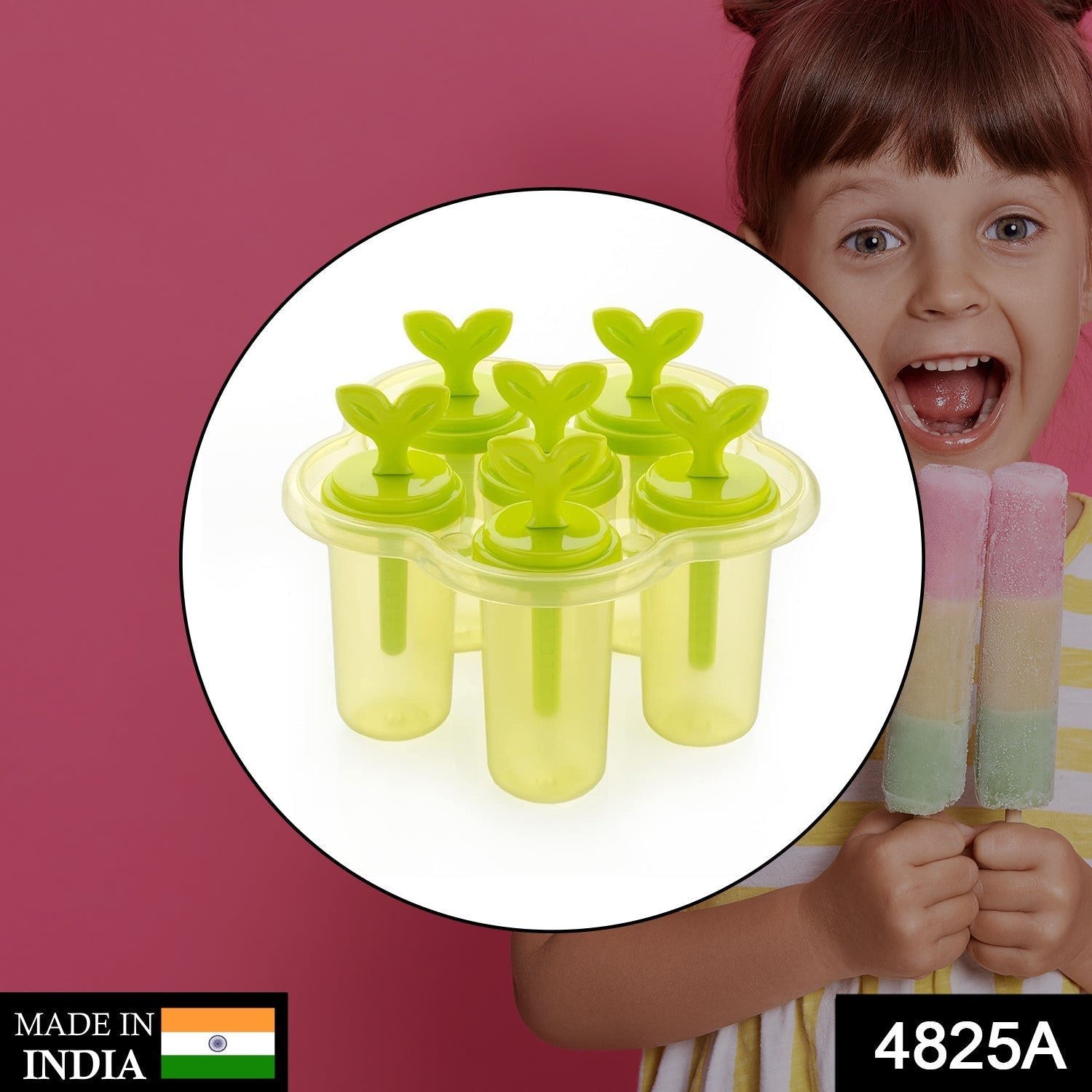 4825A 6 Cavity Ice Candy Maker For Making Ice Candies And All Easily. 