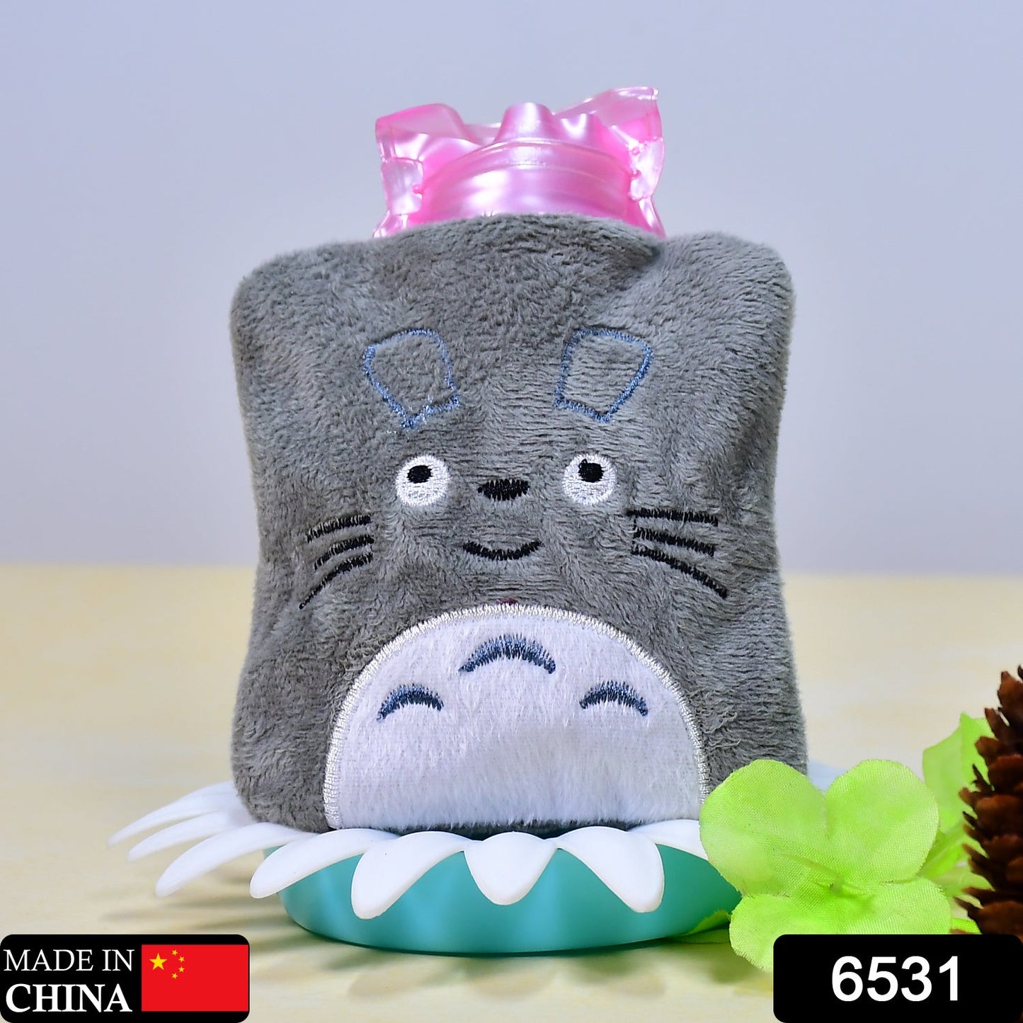 Totoro Cartoon Small Hot Water Bag with Cover for Pain Relief