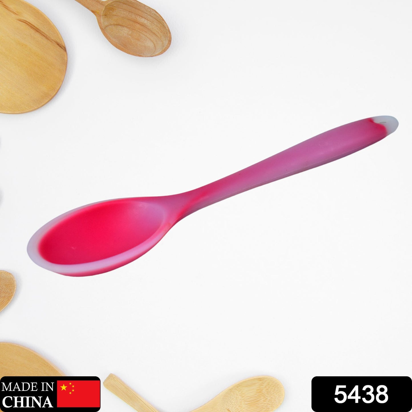 Silicone Dinner Spoon Table Spoon Dessert Spoon Utensils for Kitchen Restaurant (27cm)