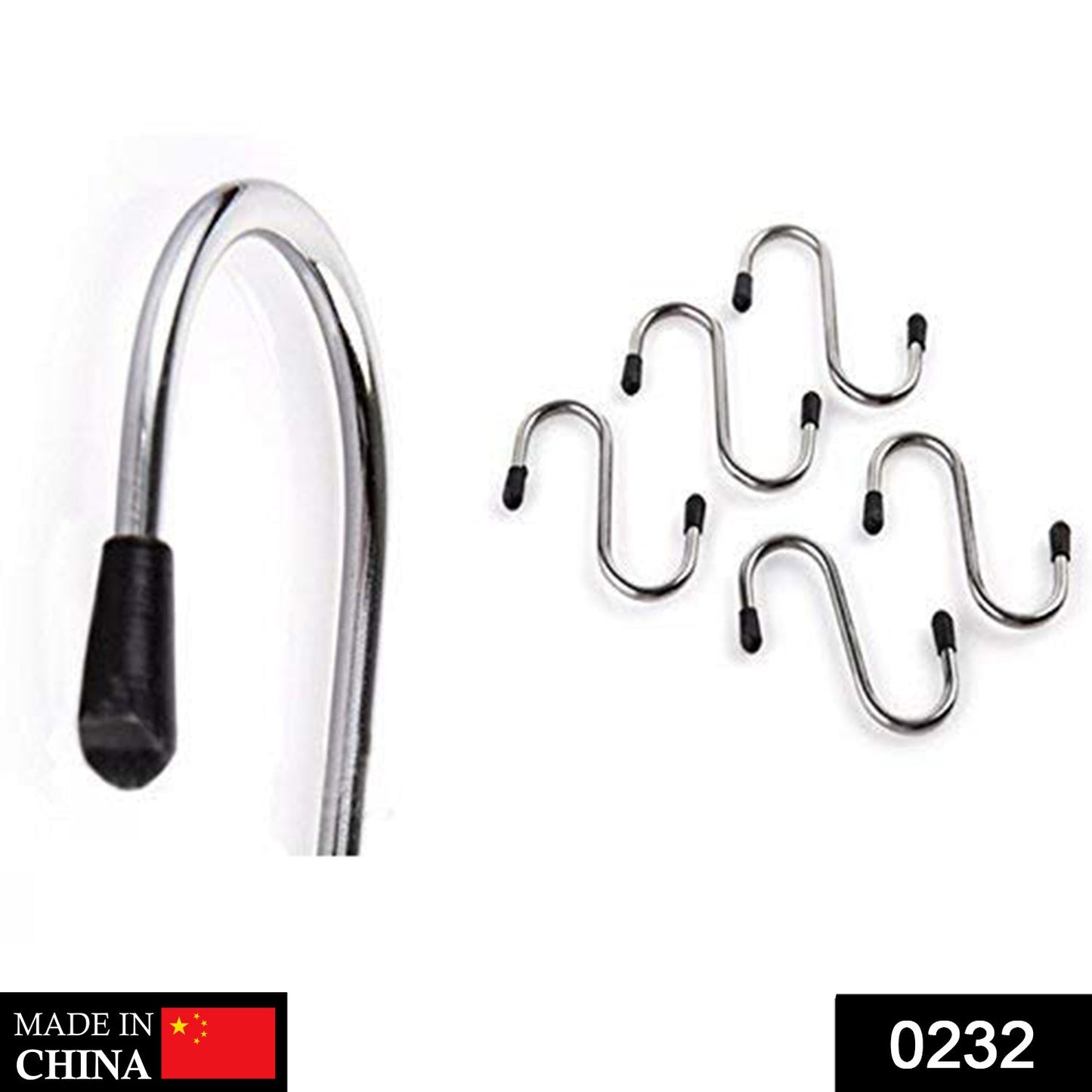 0232 Heavy Duty S-Shaped Stainless Steel Hanging Hooks - 5 pcs 