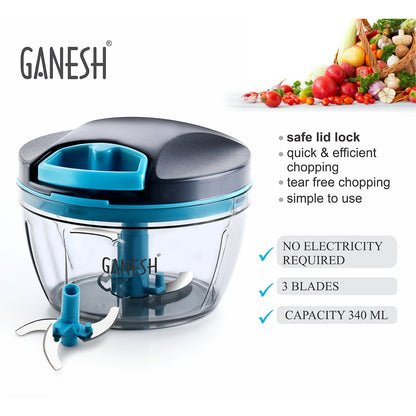 8106 GANESH Wonder Chopper, Grey (470Ml) 