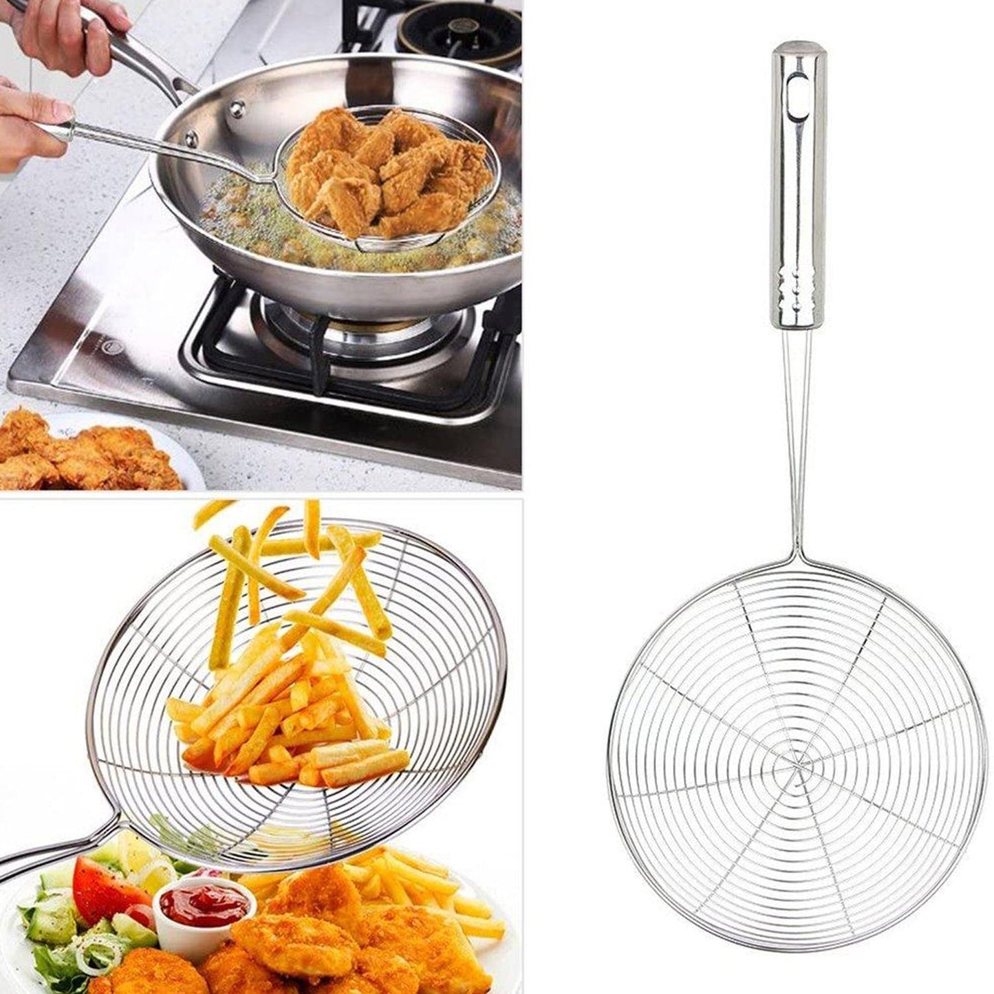 2729 Medium Oil Strainer To Get Perfect Fried Food Stuffs Easily Without Any Problem And Damage. 