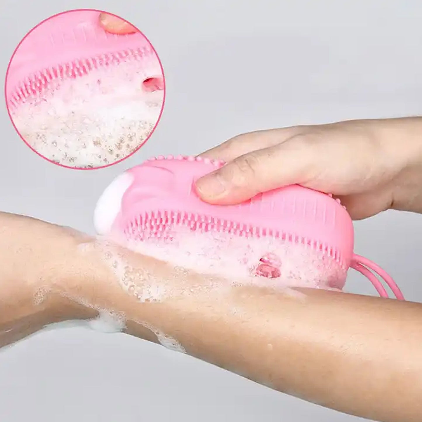 Silicone Super Soft Silicone Bath Brush Double-Sided Body Scrubber Brush for Deep Cleasing Exfoliating, Ultra-Soft Scrubber(1 pc)