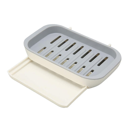 Bathroom Soap Holder, Soap Dish Container, Soap Case for Water Draining, Soap Holder Tray with Adhesive Sticker