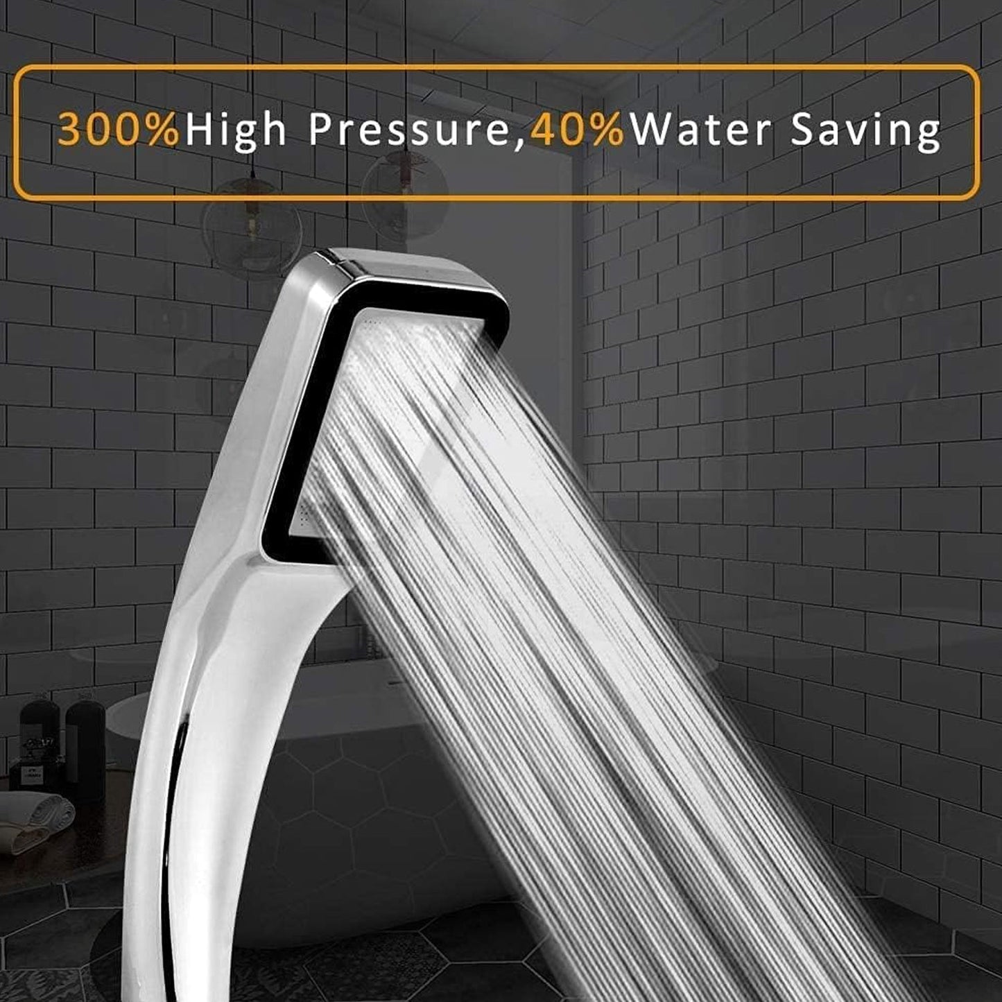 High Pressure Shower Head,Wenini 300 Holes Handheld Showerhead Powerful Boosting Spray Bath Water Saving For Bathroom (1 Pc)