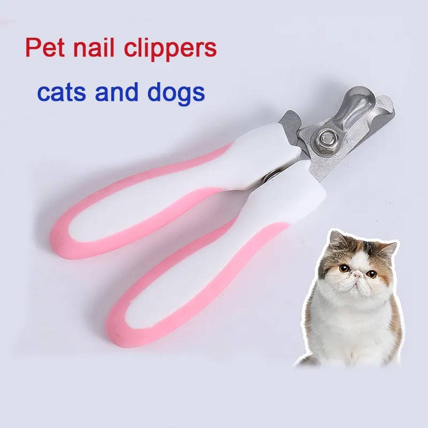 Pet Nail Clipper Set, Cat Dog Stainless Steel Nail Clippers, Teddy Golden Retriever Trimming Beauty Pet Nails Cutting Tool Non‑Slip Lightweight for Birds for Dogs for Puppies for Kittens