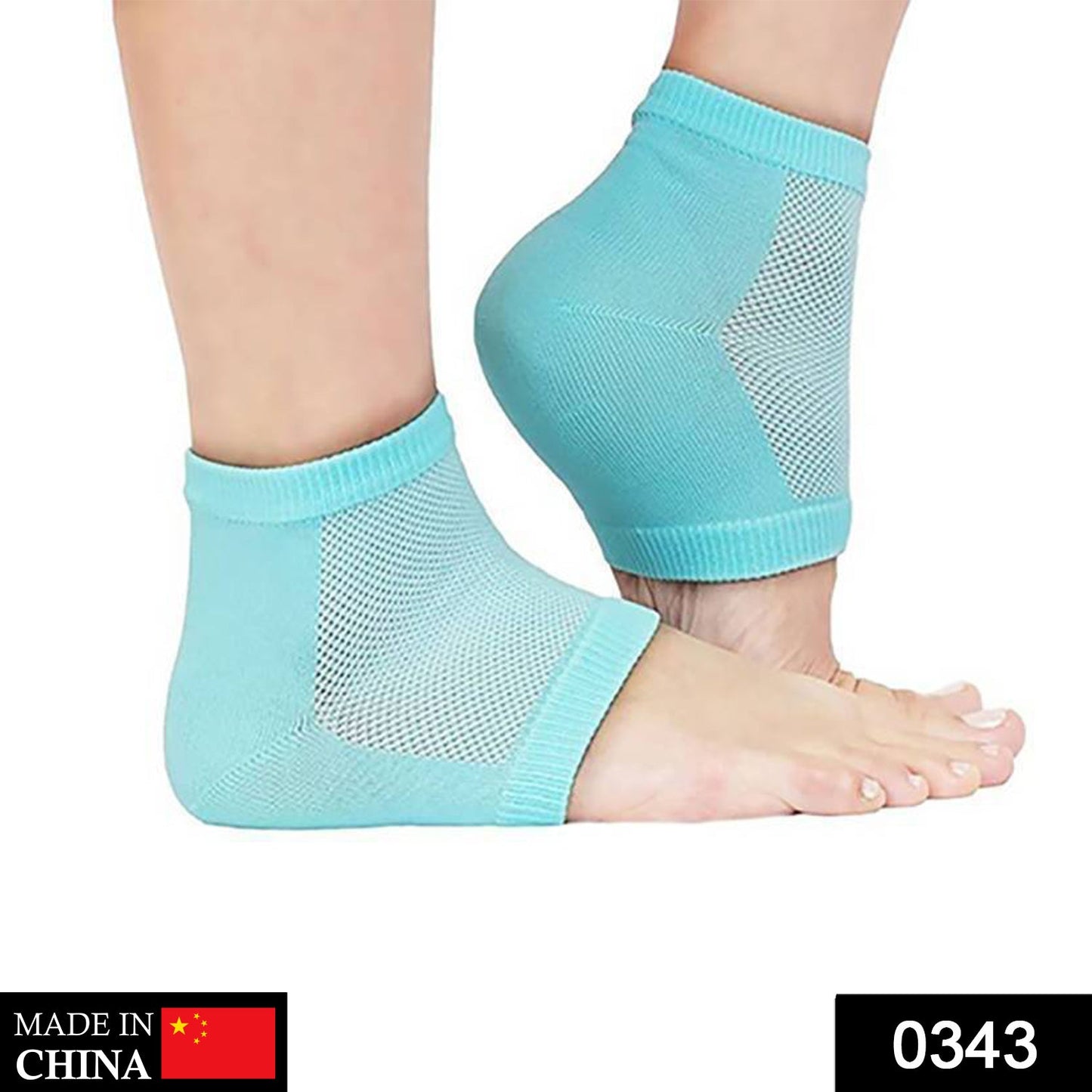 343 Heel Pain Relief Silicone Gel Heel Socks (Multicolor) 