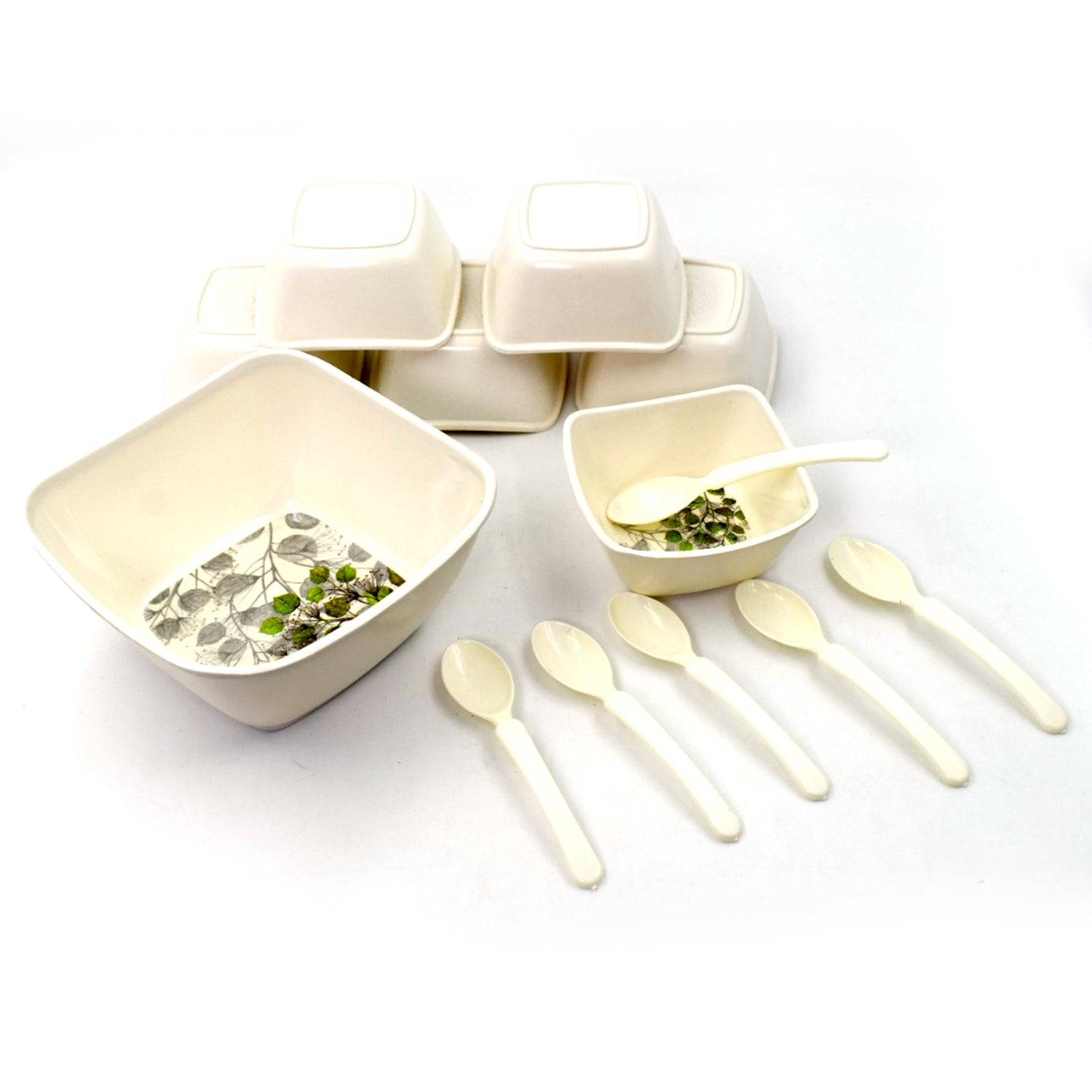 2735 13 Pc Pudding Set used as a cutlery set for serving food purposes and sweet dishes and all in all kinds of household and official places etc. 