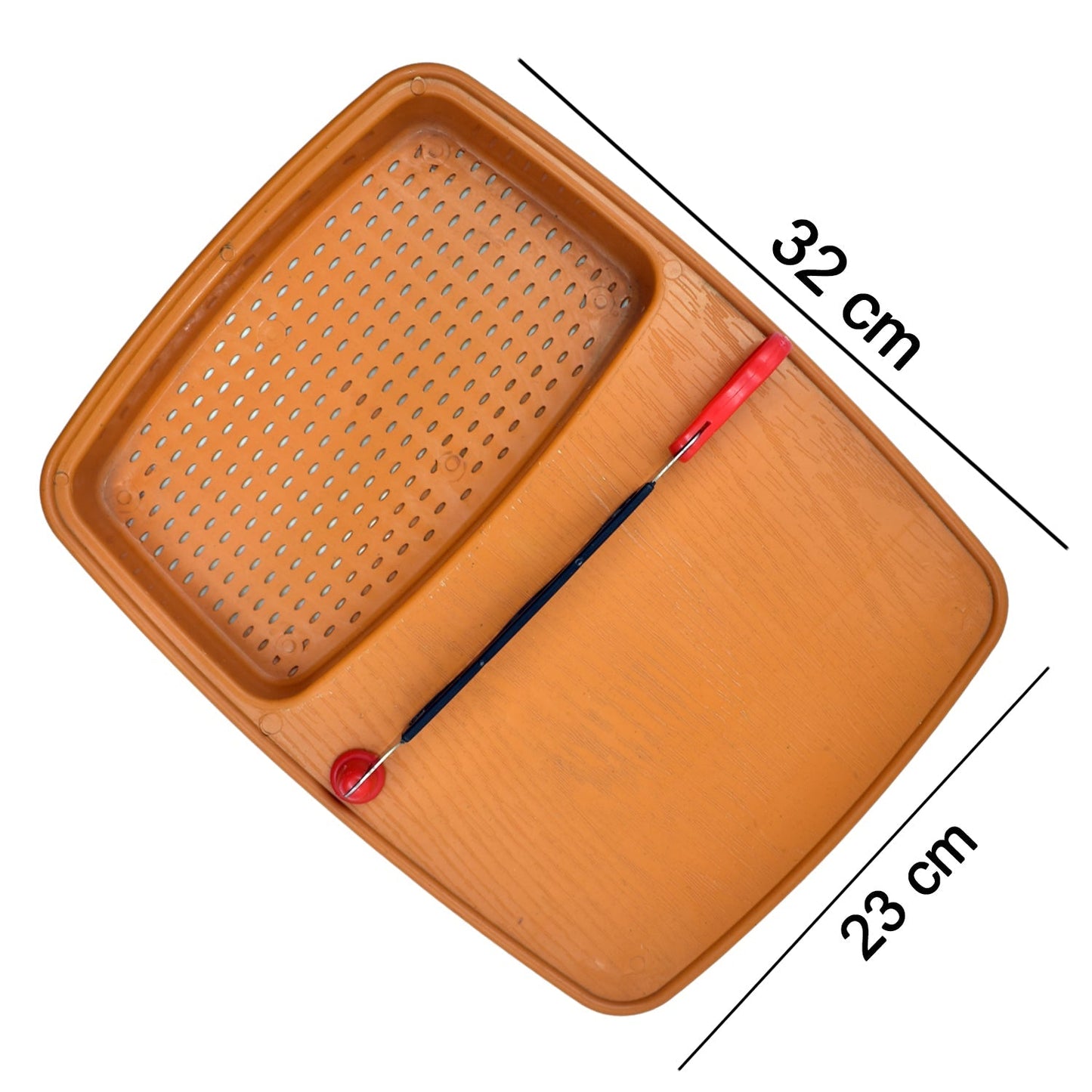 2103 Thick Plastic Kitchen Chopping Cutting Slicing Tray with Holder 