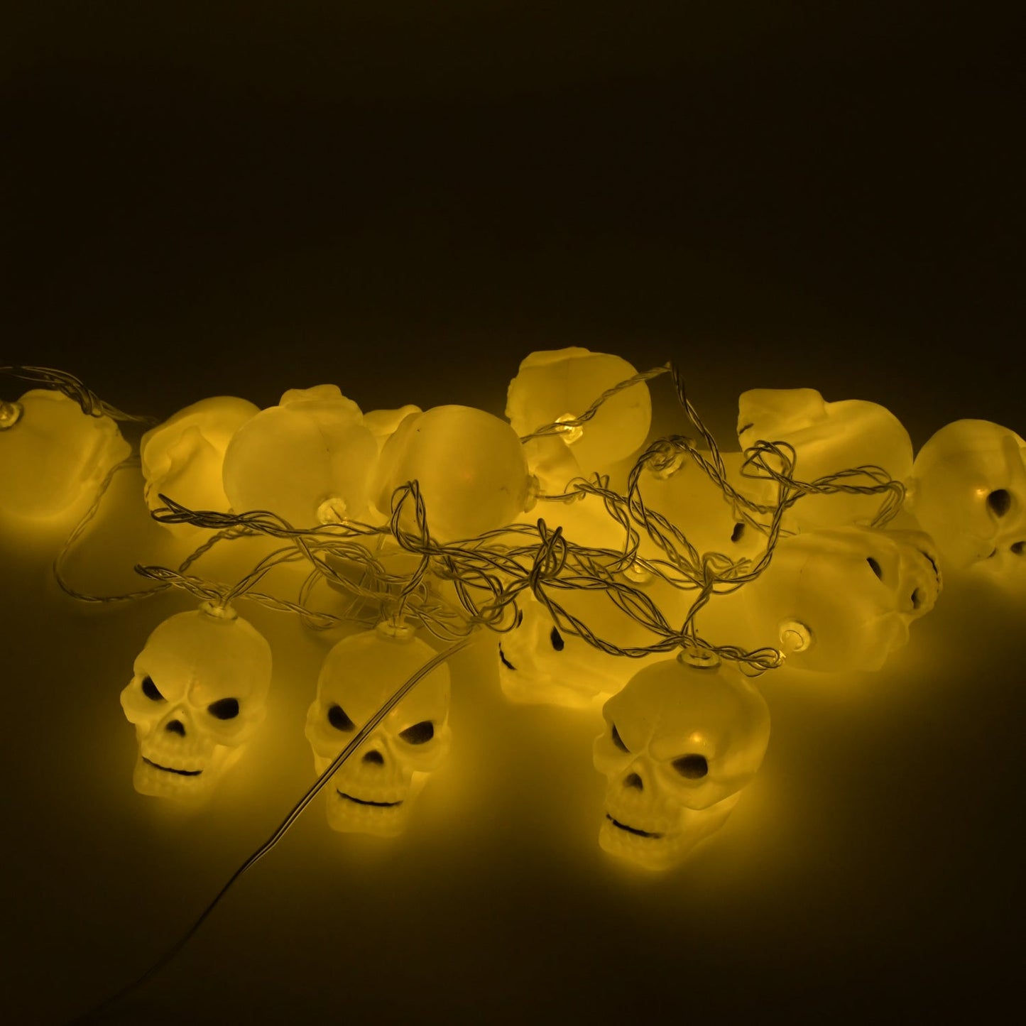 Halloween Decoration Outdoor Indoor Skeleton Head Skulls String Light Set Blow Mold, Decoration Lights Fairy Lights Led Garlands Halloween Decor Garland Decor Wreath Pumpkin