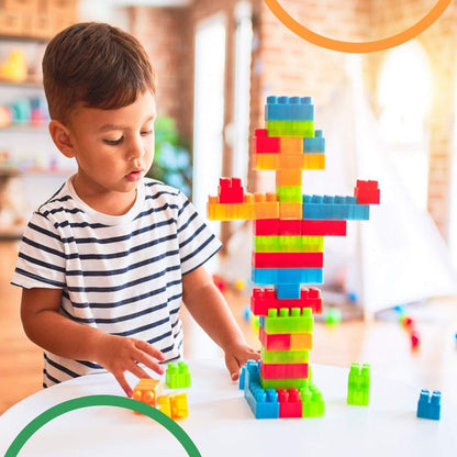 8094 Blocks Set for Kids, Play Fun and Learning Blocks for Kids Games for Children Block Game Puzzles Set Boys, Children (Multicolor, 60 Bricks Blocks) 