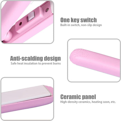 Beauty and Personal Care Professional Ceramic Plate Mini Hair Styler Straightener and Curler