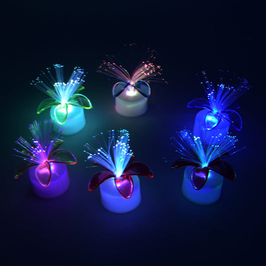 Fiber Optic Light, Mini Color Change LED Table Centerpieces, Light Up Candle - Pack of 6