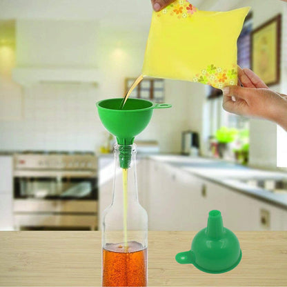 Silicone Funnel For Pouring Oil, Sauce, Water, Juice And Small Food-Grains (1 Pc Green)