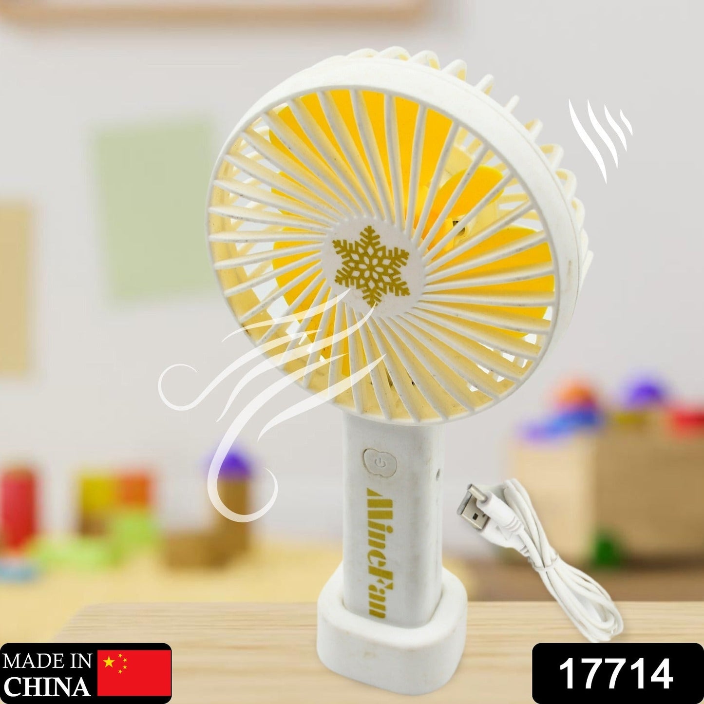 Portable Handheld USB Cable Fan, Electric Desk Fans for Home, Office and Travel