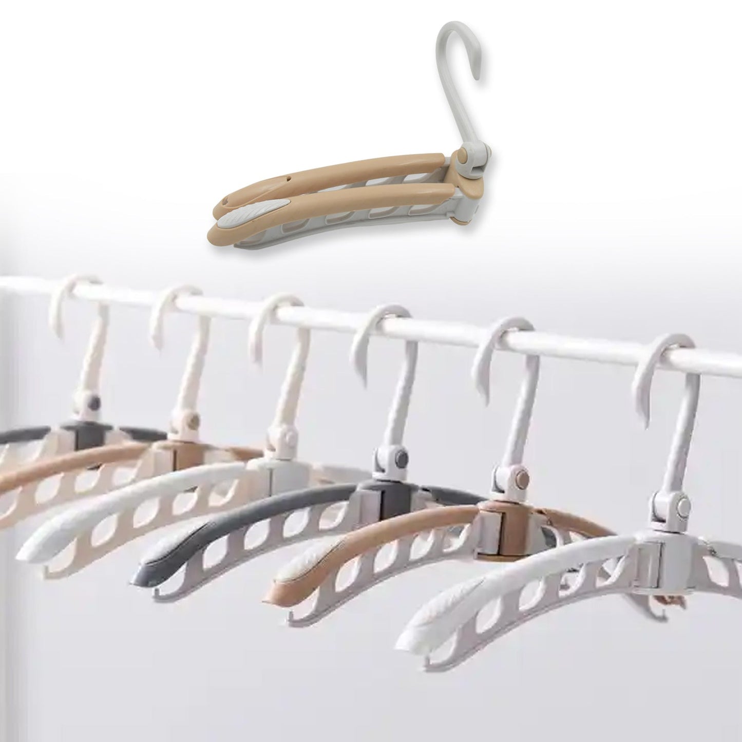 Portable Folding Clothes Hanger (1 Pc): 360° Rotation, Travel, Adjustable