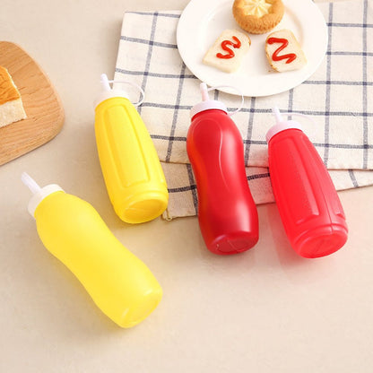 Plastic Squeeze Bottle Ketchup Mustard Honey Sauce Dispenser Bottle ( 2 Pc Set )