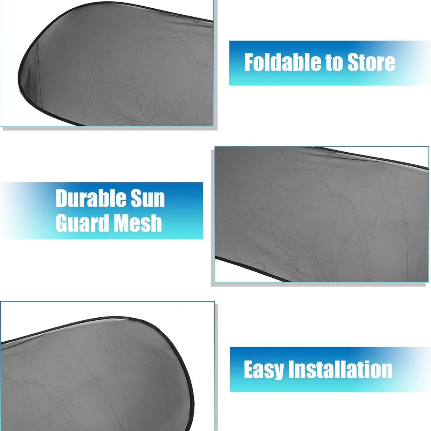 Car Rear Window Sun Shade 39 x 20 Inches Foldable with 4 Suction Cups, Window Sunshade Protection Glare Reduction Shade Protect Sun