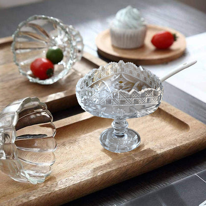 2361 Crystal Touch Beautiful Decorative Designer Fruit Glass Bowl 