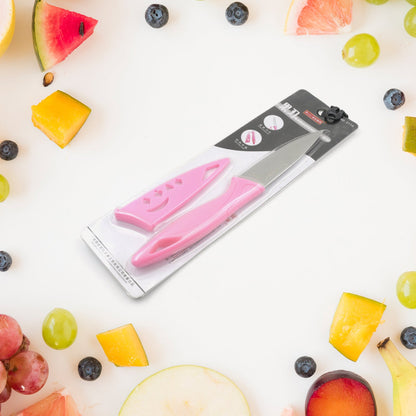 Stainless Steel Fruit Knife, New Sharp and Durable Fruit Knife Small, Comfortable Non-slip Handle, with Protective Cover, Suitable for Most Types of Vegetables and Fruits(1 Pc)