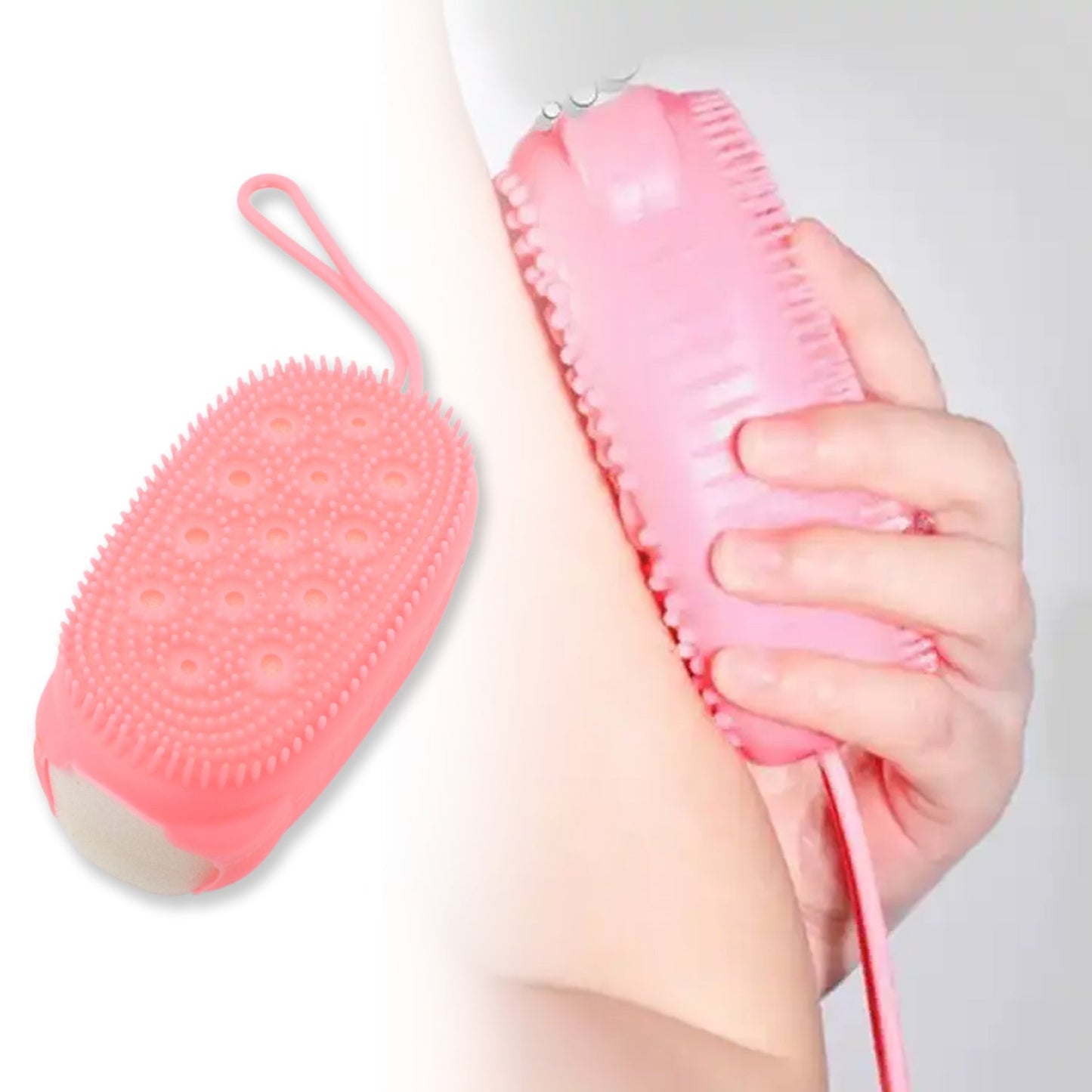 Silicone Super Soft Silicone Bath Brush Double-Sided Body Scrubber Brush for Deep Cleasing Exfoliating, Ultra-Soft Scrubber(1 pc)