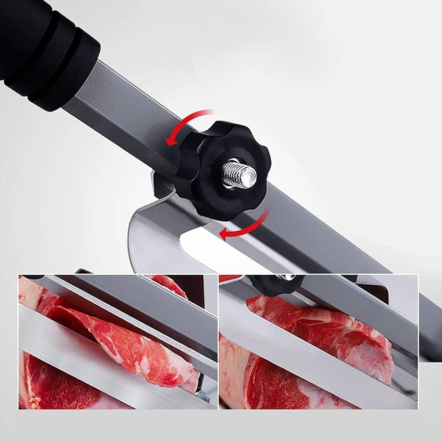 Meat Slicer Beef Slicing Machine Mutton Cutter Stainless Steel | Alloy Steel Blade Stainless Steel Body Anti-Rust Labor-Saving Washable for Beef, Vegetables, Fruits