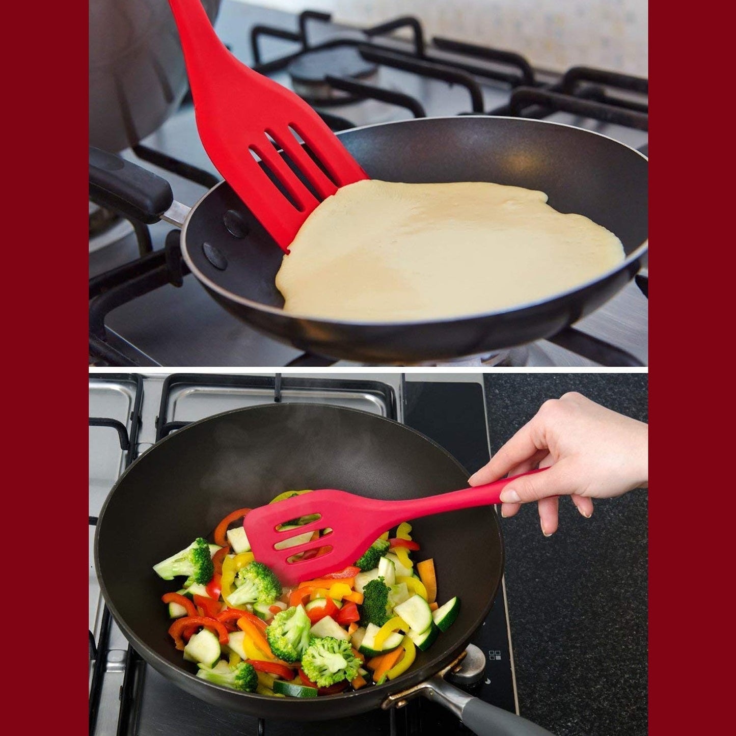 Silicone Spatula | Non-Stick | Heat, Stain and Odor Resistant | Easy to Clean and Dishwasher Safe | Seamless Kitchen Utensil for Cooking, Baking