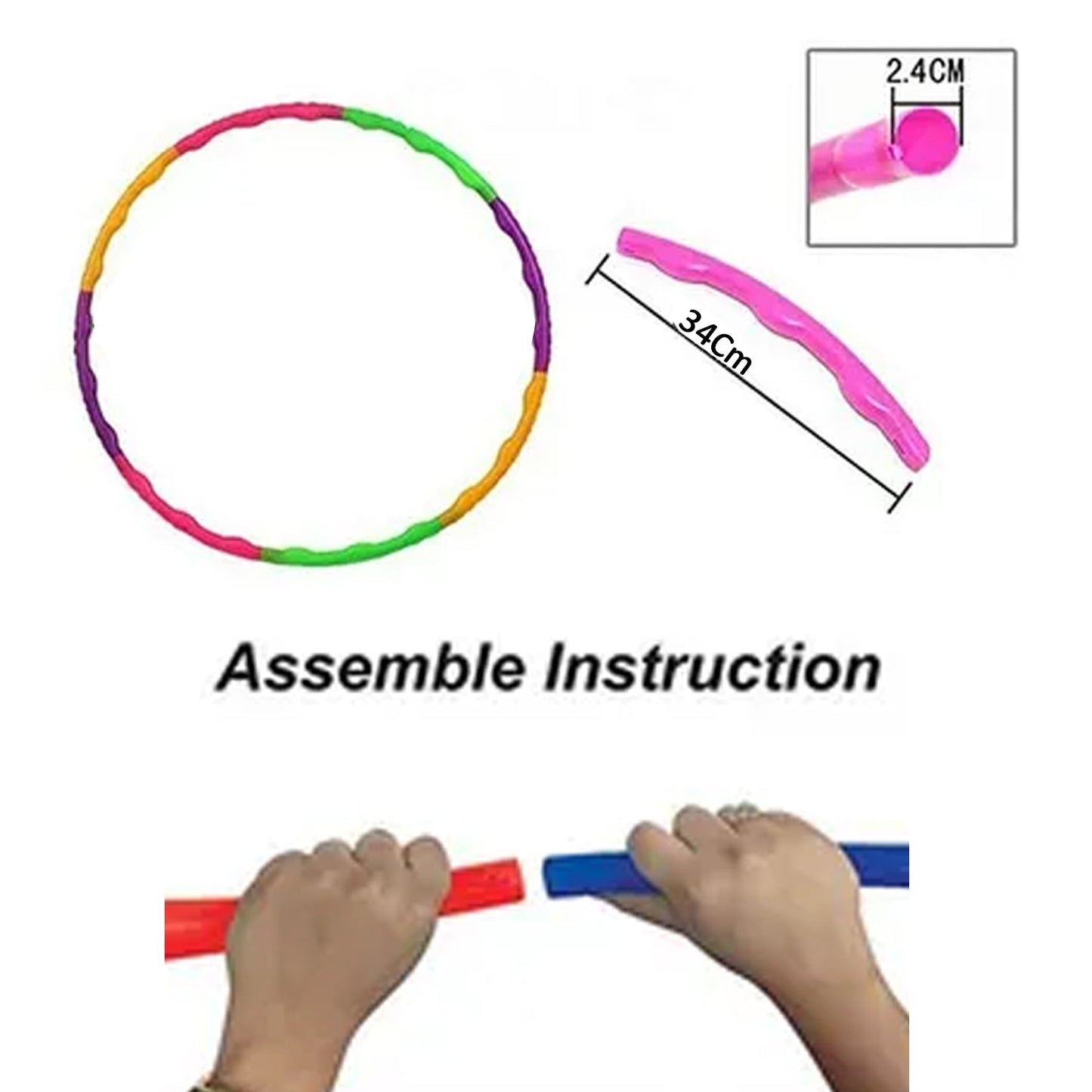 8018 Hoops Hula Interlocking Exercise Ring for Fitness with Dia Meter Boys Girls and Adults 