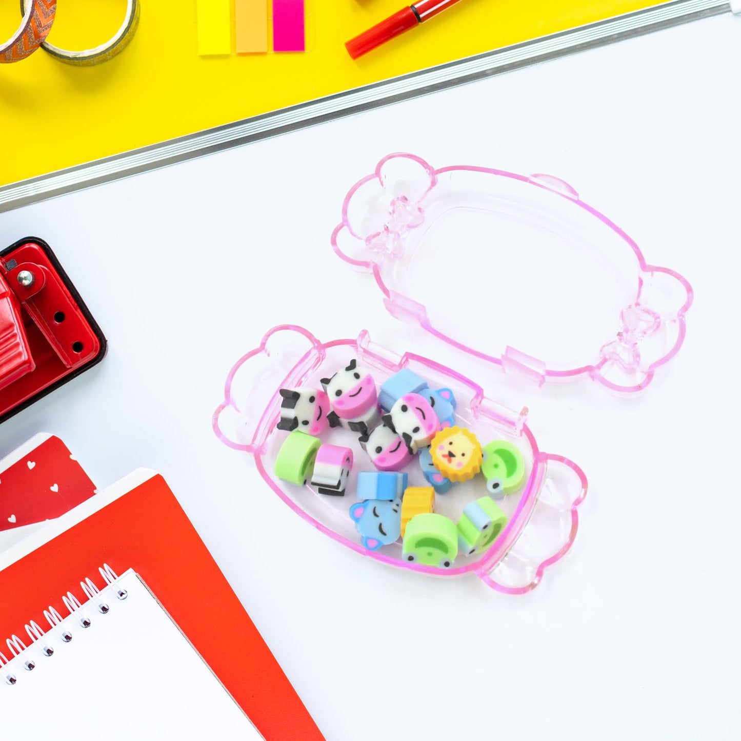 Cute School Eraser Set Cute Eraser Multi Design Rubber Erasers For Pencil Cleaning Stationery School Student Girl Kids (15 pc In1 Set)