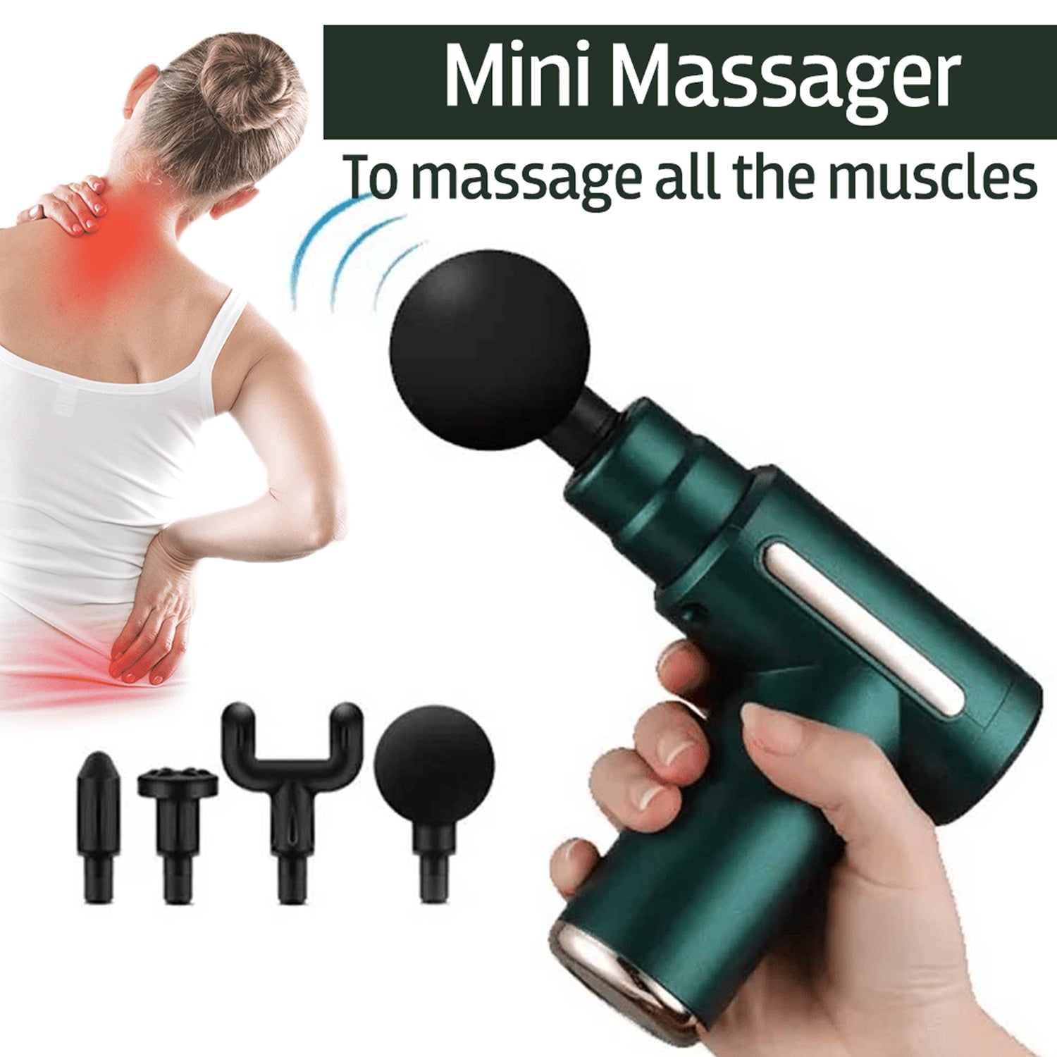 7390 Deep Tissue Percussion Body Massage Machine For Pain Relief 