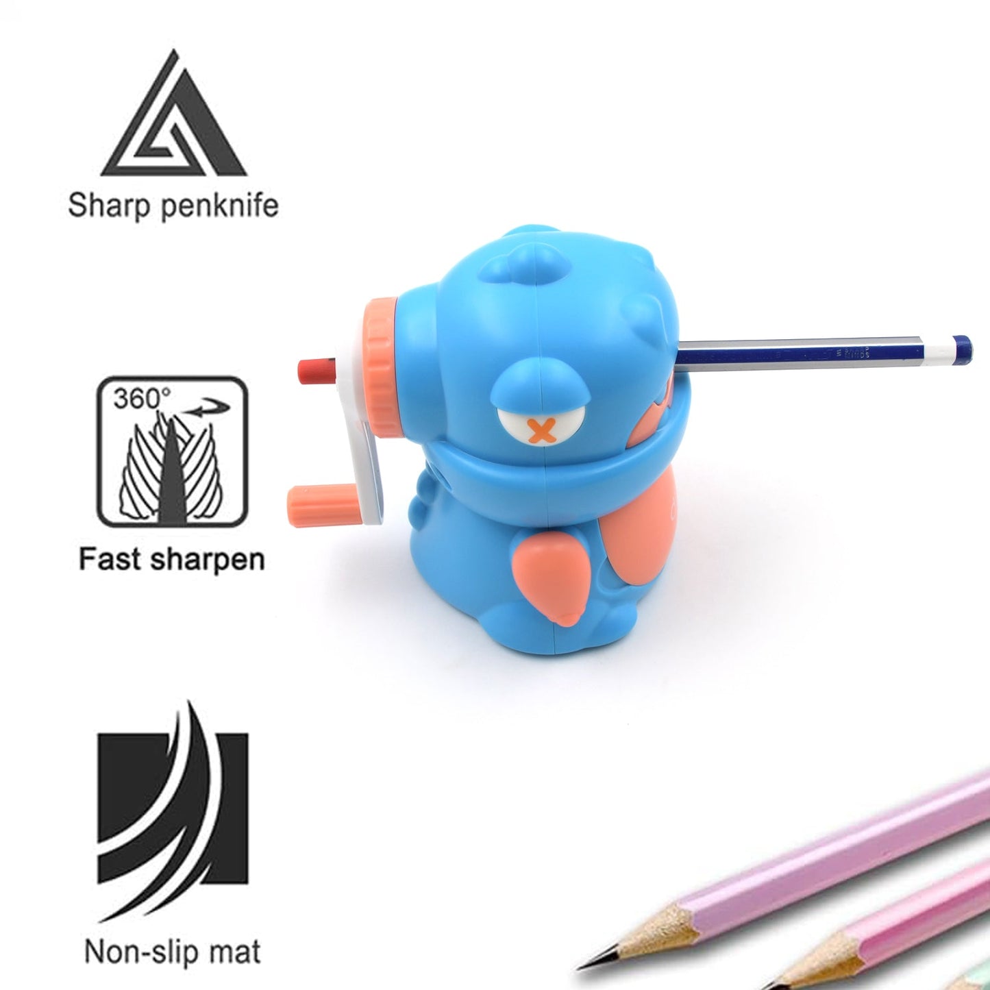 Sharpener for Pencil with Removable Tray Hardiness Steel Cutter, Kids Teddy Shaped Pencil Sharpener Machine, Birthday Return Gift Stationary Gifts