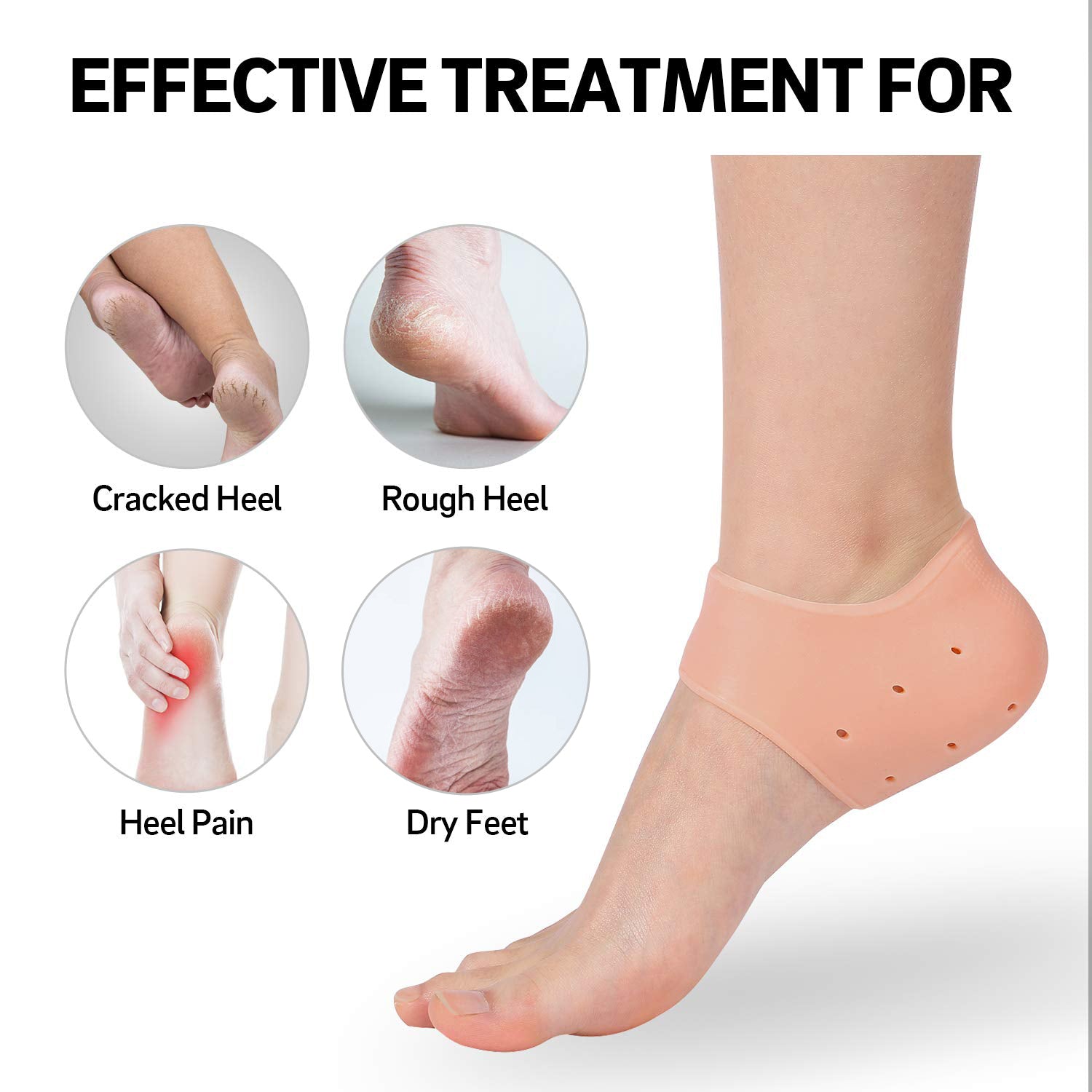 1277 Anti Crack Silicon Gel Heel Moisturizing Socks for Foot Care Men Women (Loose Pack) 