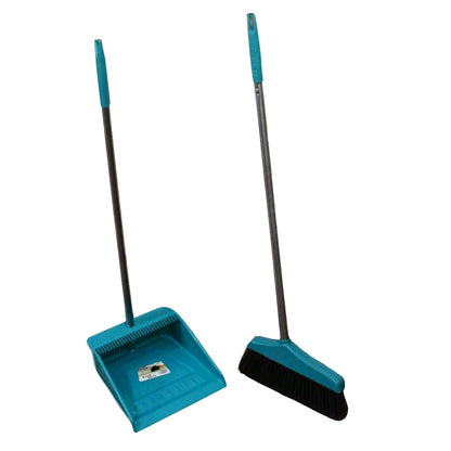 Long Handle Dustpan and Brush 2 Piece Set for Sweeping Cleaning Home Office