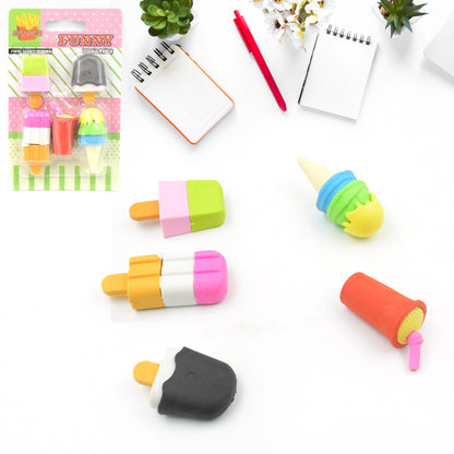 Mini Eraser Set for Kids (5 Pieces) - Fun Designs, Party Favors, School Prizes