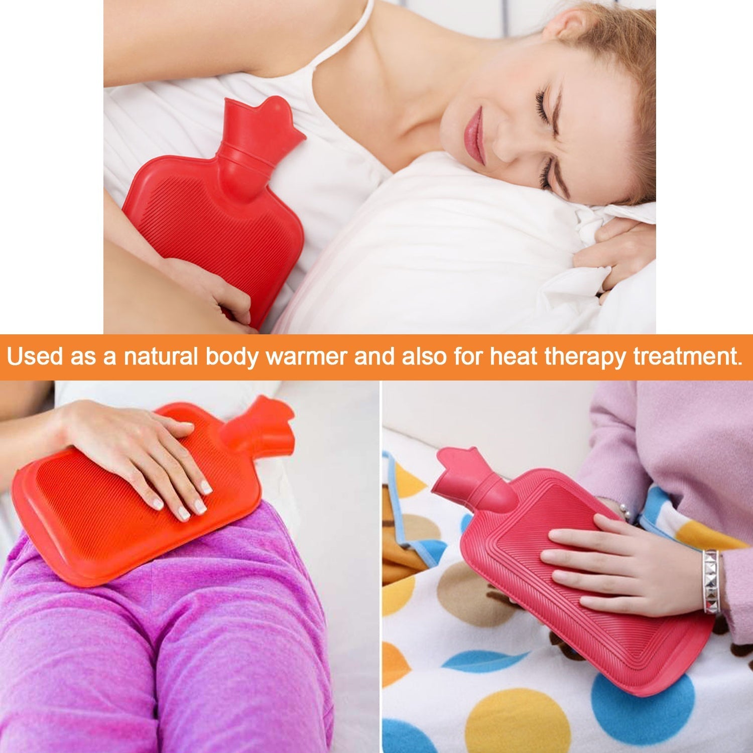 395 (Small) Rubber Hot Water Heating Pad Bag for Pain Relief 