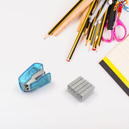 Mini Office Stationery Set -  Stapler, Scissors, Paper Clips, Tape Dispenser, Transparent Tape, And Staples