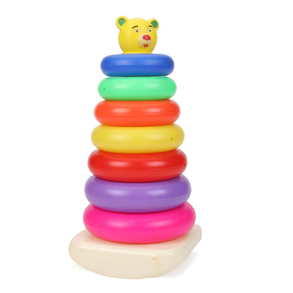 8016 Plastic Baby Kids Teddy Stacking Ring Jumbo Stack Up Educational Toy 7pc 