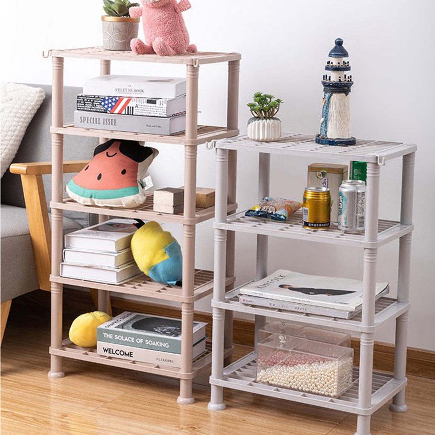 4 Layer Multifunctional Storage Shelf Organizer Narrow Storage Rack for Kitchen or Bathroom