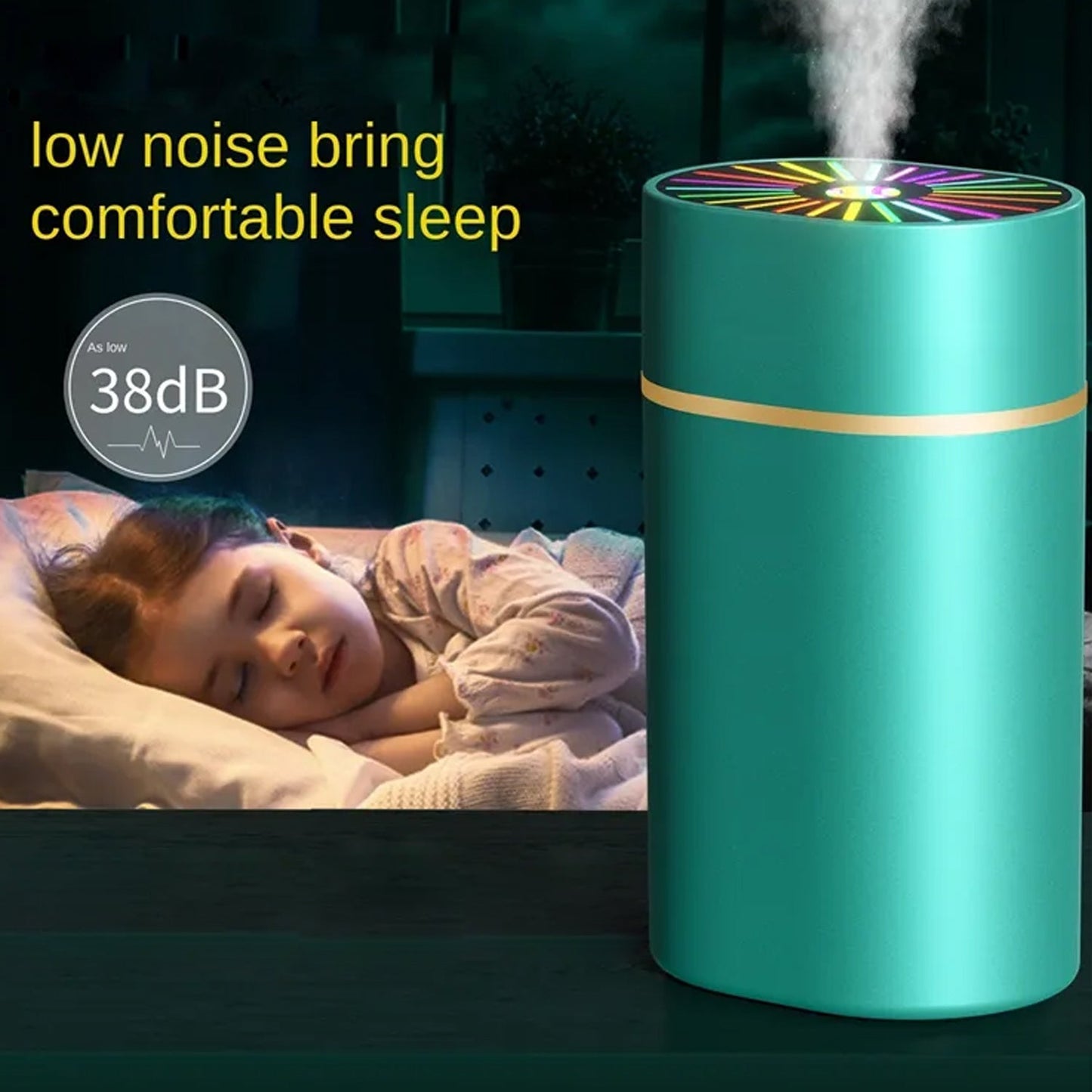 Humidifiers For Bedroom, Small Humidifier With Colorful Light Effect, Mini Desk / Car Humidifier with Colorful Light