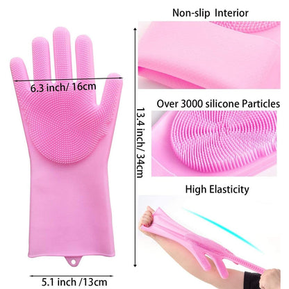 Single Left-Handed Silicone Dishwashing Glove: Scrubber, Reusable, Kitchen Cleaning