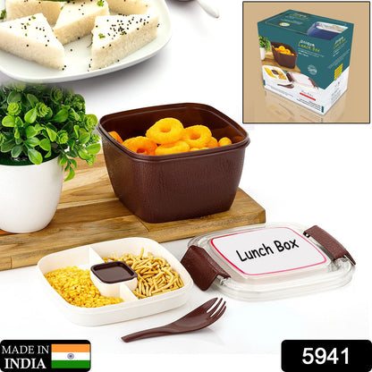 Unique Lunch Box Reusable Freezer Safe Food Containers with Spoon for Adults and Kids, BPA free Plastic Material