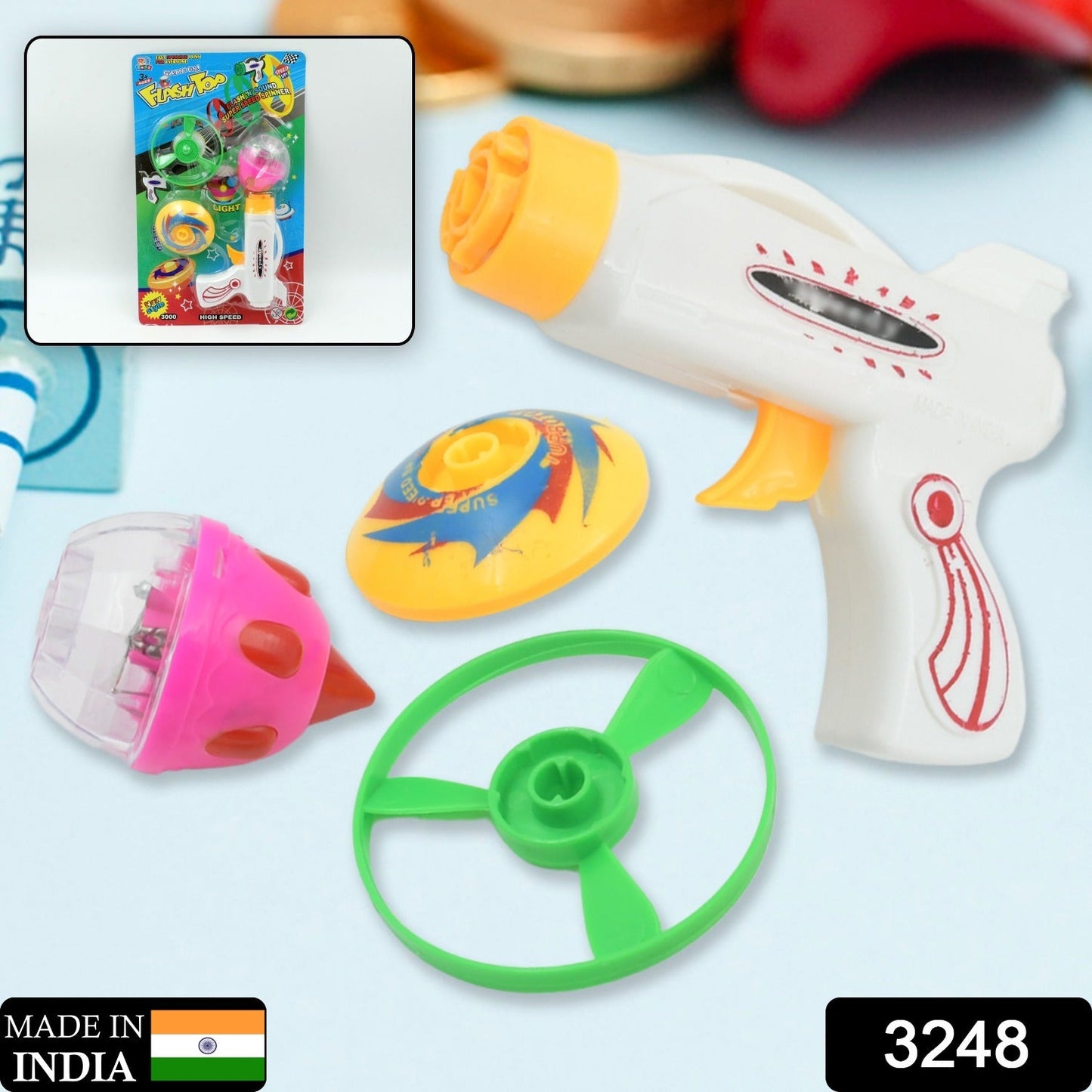 Flash & Sound Super Speed Spinner Gun Set for Kids (Battery Not Included / 1 Pc )