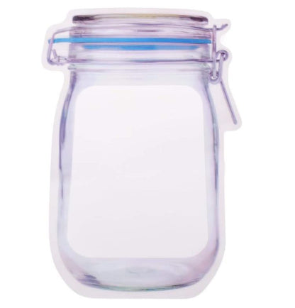 1075 Reusable Airtight Seal Plastic Food Storage Mason Jar Zipper (1000ml) 