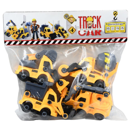 Engineering vehicles Nut Assembly Vehicle Toy, DIY Nut Assembly Vehicle Model Toy Highly Simulation Children Kids Car Model Toy Set (4 Pc Set)