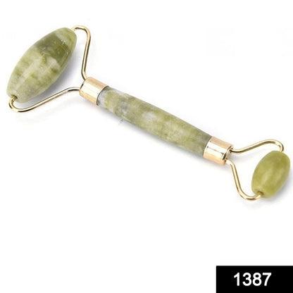 1387 Smooth Facial Roller & Massager Natural Massage Jade Stone 