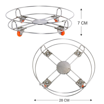 3018 Stainless Steel Gas Cylinder Trolley with Wheels LPG Cylinder Roller Stand Movable Trolley Amd-
