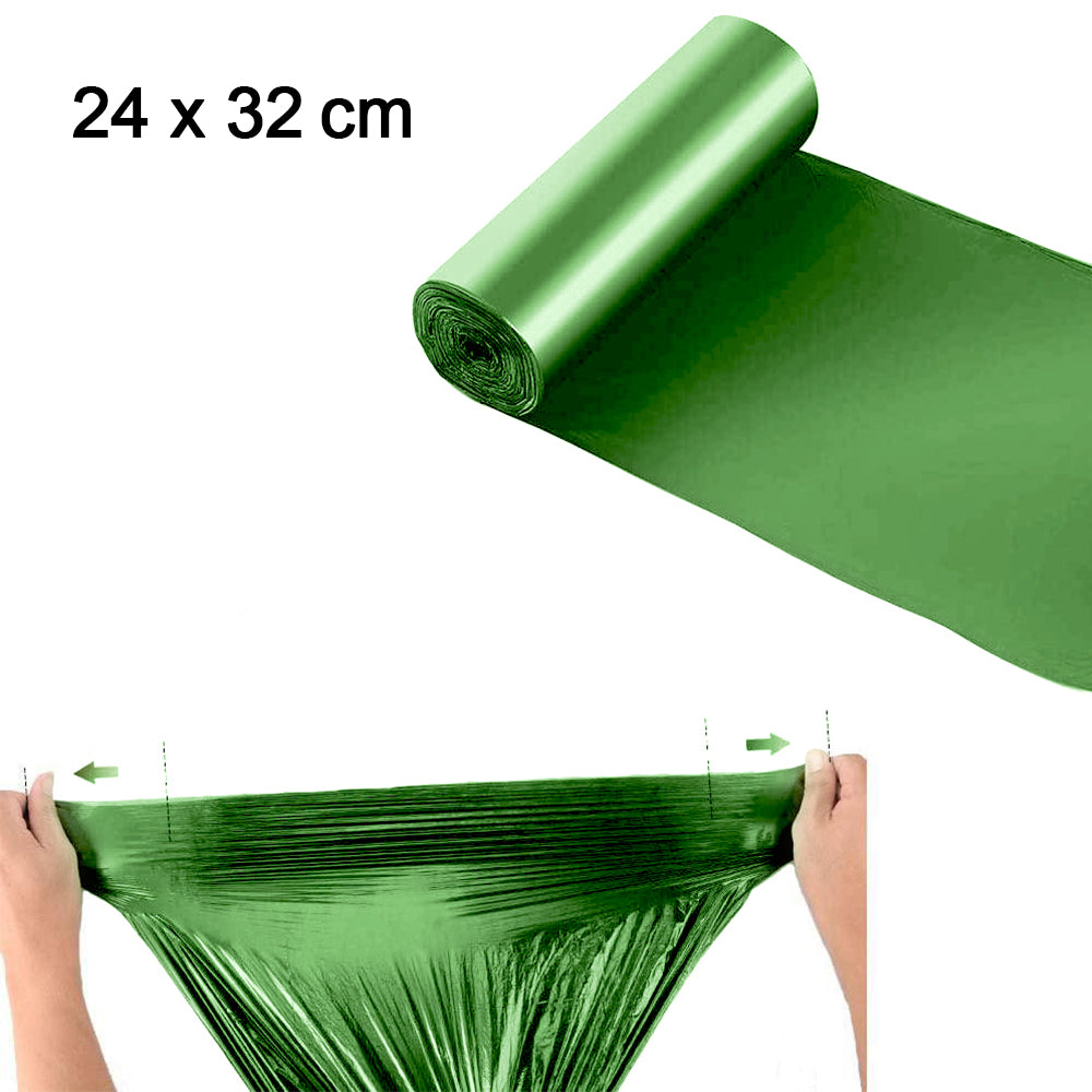 1586 Bio-degradable Eco Friendly Garbage/Trash Bags Rolls (24" x 32") (Green) 